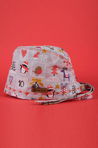Best Bone Gray Christmas Ornaments Patterned Surgical Bonnet