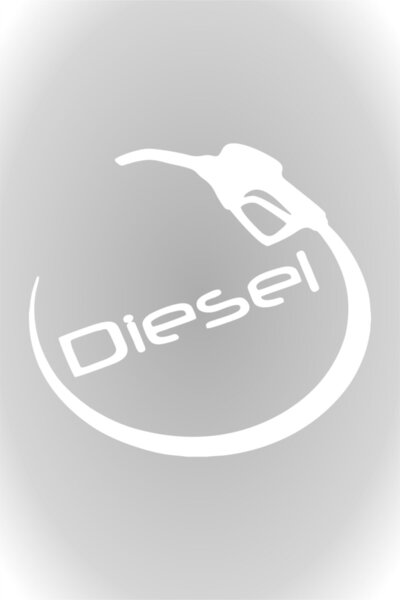 esticker 12 X 11 Cm Diesel Tank Cover Sticker Fuel Tank Sticker White