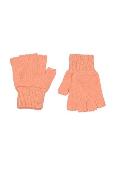 AXE SPORTSWEAR Unisex Children Apricot Color Fingerless Cutaway Half Finger Winter Knitted Knitwear Gloves 9 - 15 Years