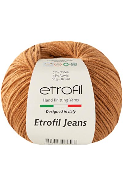 Etrofil جينز 059 بني فاتح غزل الحياكة الصيف المحاصيل اللباس Amigurumi عزر غزل...
