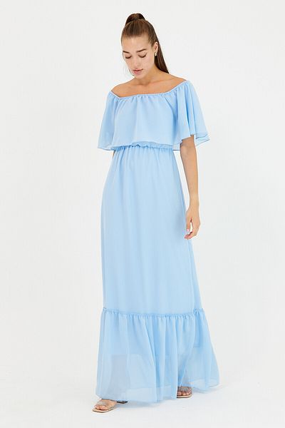 ADASTYLE Guler, lung, șifon, rochie neagră
