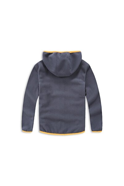 Armadillos Kapşonlu Çocuk Polar Hırka - Erkek Kız Polar Sweat Füme