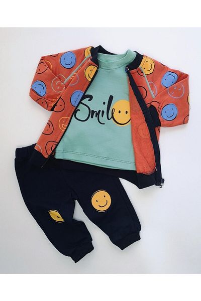 Necix's Smile Cardigan Baby Sweat Set