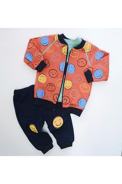 Necix's Smile Cardigan Baby Sweat Set