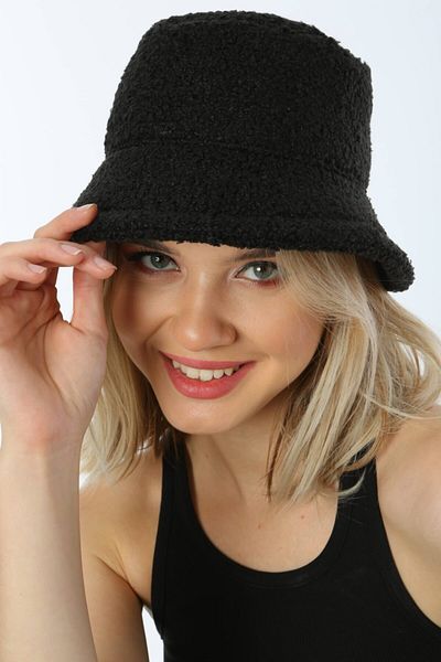 FELLMENS Women's Black Teddy Bucket Hat