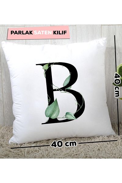 Hedizu Pernă cu litera B cu model floral
