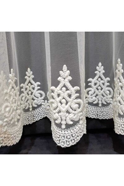 ISSA PERDE Taç Issa Tül Perde Grek Etek Desenli Orta Pile 1 /2,5