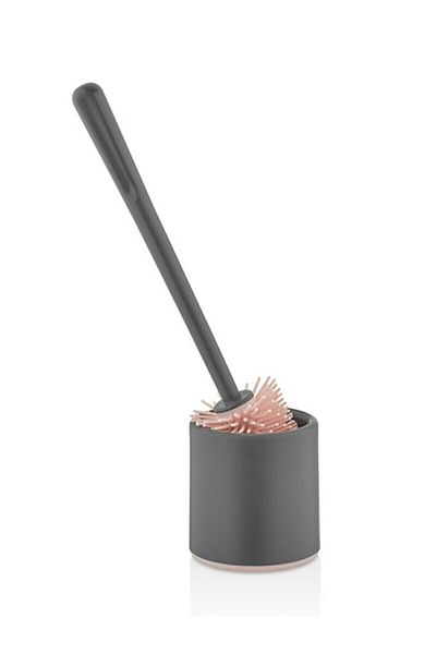 ATA HOME Gray Oval Silicone Toilet Brush - Practical WC Bathroom Toilet Brush