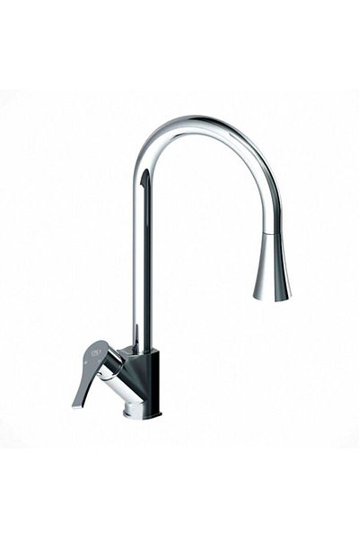 GPD Atros Chrome Spiral Sink Faucet - 2 Functions Mes65