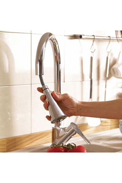 GPD Atros Chrome Spiral Sink Faucet - 2 Functions Mes65