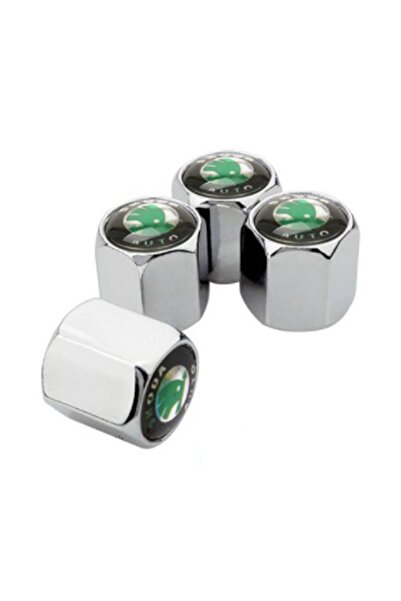 GARDENAUTO سكودا سوبيرب بعد 2014 - غطاء صمام معدني بلون الكروم، 4 قطع