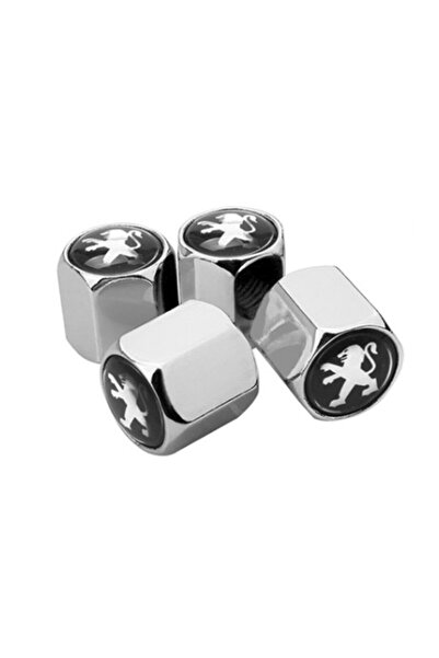 GARDENAUTO بيجو بيبر غطاء صمام معدني كروم اللون 4 قطع