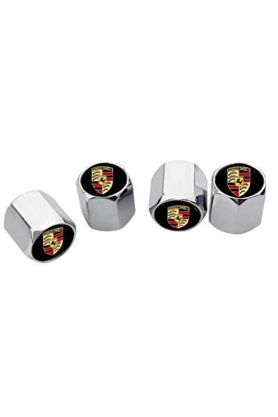 GARDENAUTO غطاء صمام معدني لون كروم بورش 4 قطع