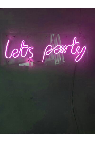 dekoraven Lets Party Neon Şekiller Işaret Neon Led Dekoratif Duvar Aydınlatma...