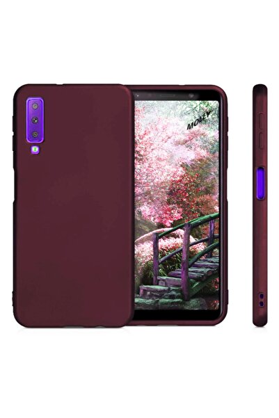 Molly Galaxy A7 2018 Uyumlu Kırmızı Erik Mat Silikon Kılıf