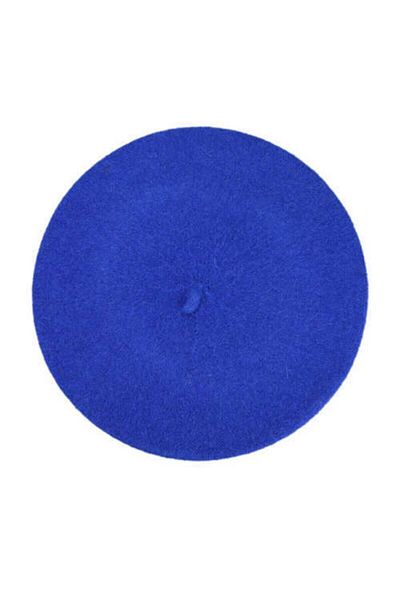 Combin Accessory French Painter Felt Beret Saks Blue Color