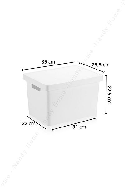 Nandy Home Λευκό Classic STD 17 Lt. Κουτί με καπάκι