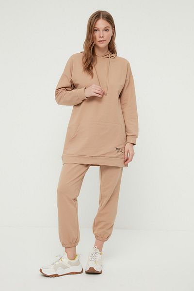 Trendyol Modest Sweatsuit-Set - Braun - Regular Fit