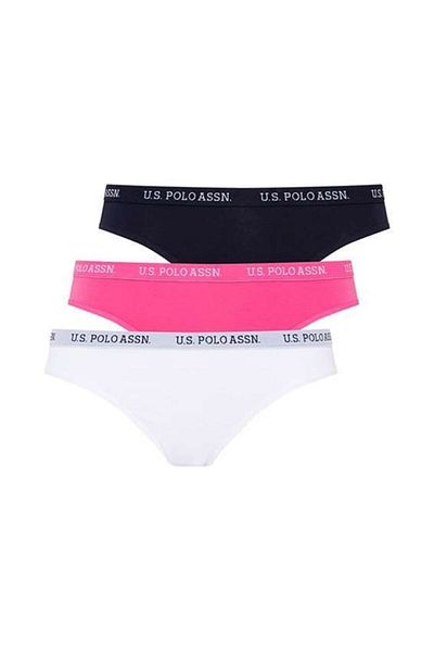 U.S. Polo Assn. Η.Π.Α. Polo Assn. Γυναικείο Navy Blue - Φούξια - Λευκό slip 3 τεμαχίων
