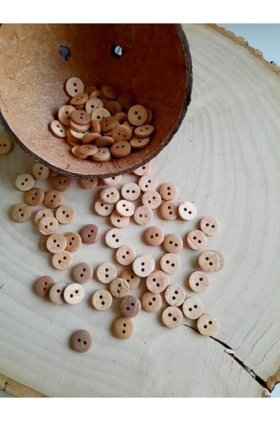 canan dizayn Custom Wooden Coconat Button 11.5 Mm (20 Pieces)