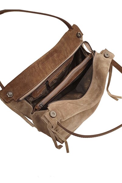 Ysmn حقيبة كتف نسائية من الجلد الطبيعي من جلد الغزال Mink Yc011953DSU05