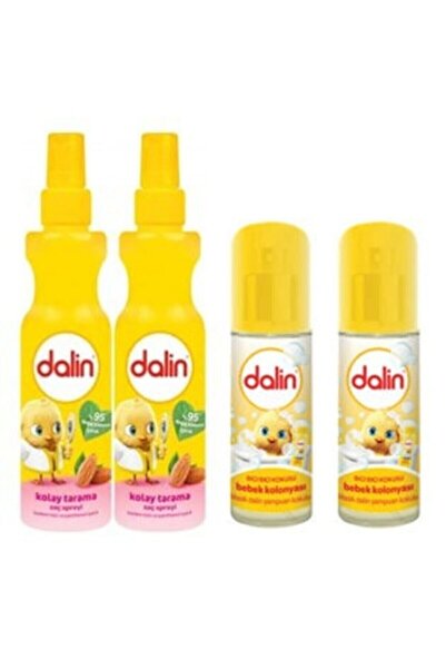 Dalin Badem Özlü Kolay Tarama Saç Spreyi 200 Ml 2adet +bebek Kolonyası Bıcı Bıcı 150 Ml-2 Adet