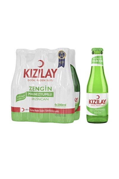 Türk Kızılay Kızılay Sade Doğal Maden Suyu Cam Şişe 200 Ml 6'lı Paket