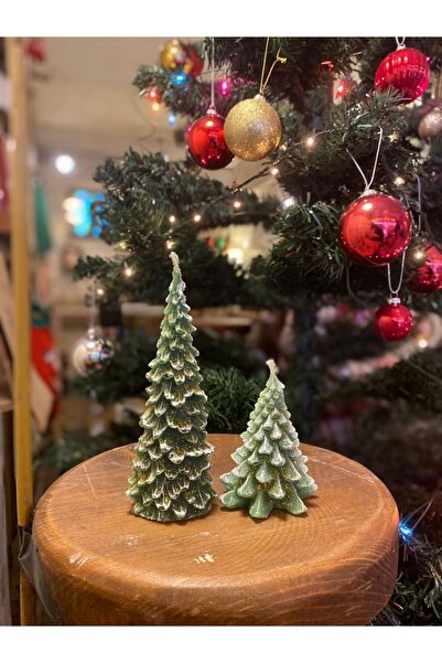 Genel Markalar Yeniyıl temalı gold simli dekoratif mum, şık ve parlak dekoras...