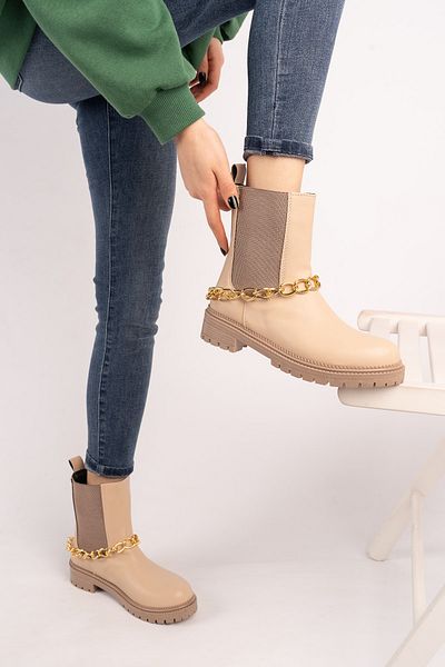 Moda Değirmeni Γυναικείες μπότες αλυσίδας Md1091-116-0002