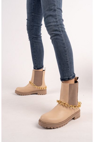 Moda Değirmeni Γυναικείες μπότες αλυσίδας Md1091-116-0002