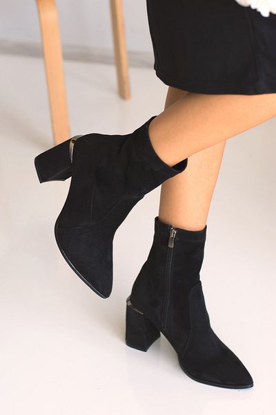 Lİmar Shoes Black Sitrej Pointed Toe Women's Heeled Boots