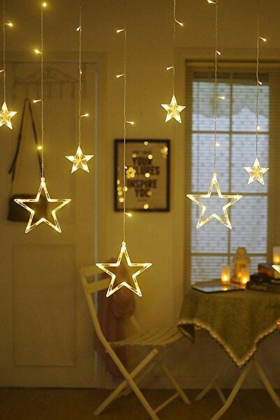 Buffer Dekoratif Led Yıldızlı Saçaklı Perde