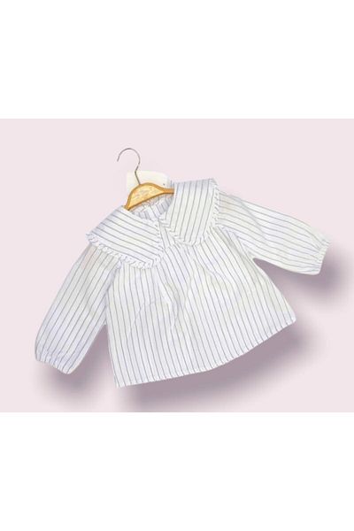 Çikoby Girl's White Striped Shirt