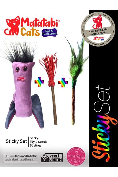 MATATABİ CATS Plush Cat Toy - Natural Chewing, Matatabili Sound, Sticky Pack Set of 3