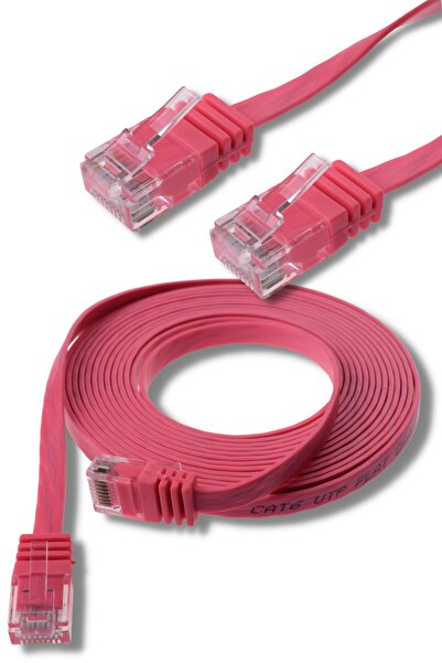 IRENIS 5 adet 5 Metre CAT6 Kablo Yassı Ethernet Network Lan Ağ İnternet Kablosu