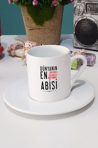Hedizu Halaya Gift Turkish Coffee Cup White
