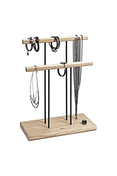 Tiydem الخشب - حامل المجوهرات الفولاذي المطلي باللون الأسود منظم المجوهرات من...