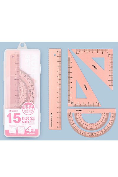 Vox Art Metal Ruler Set 15cm Ruler Set - 4 Pieces