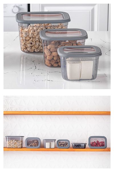 PD-Home Foil Poly Triple Rectangular Storage Container Deep 1x (2300 Ml, 1300 Ml, 800 Ml)