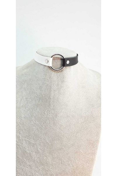 Fugusugu Faux Leather Black and White Choker