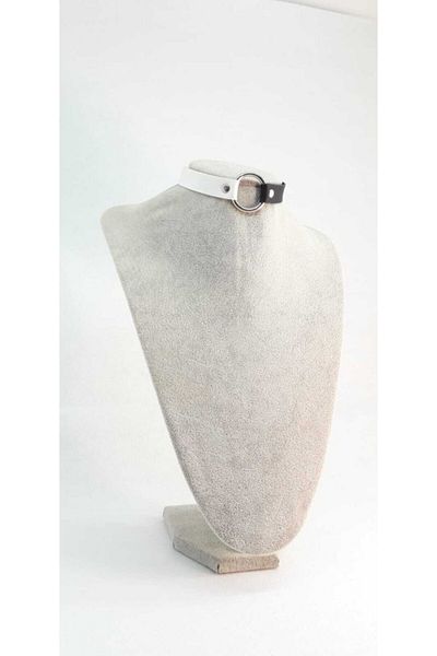 Fugusugu Faux Leather Black and White Choker