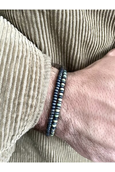 Padore Accessory Kraliyet Mavisi Ve Su Yeşili Iki Adet Çok Şık Ahşap Bileklik