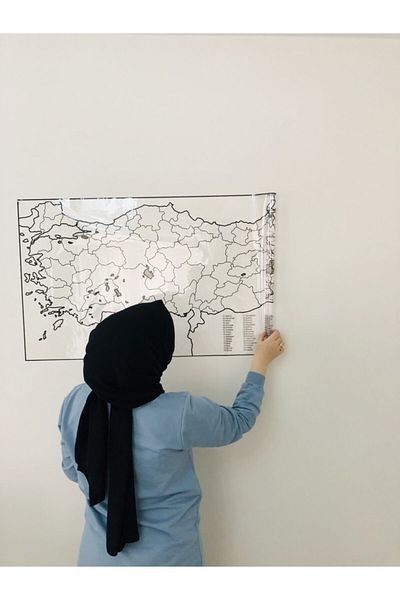 Tutunabilir Kağıt Türkiye Map Static Smart Paper Writing Board 110X56 cm Pen Apply to Wall, Glass, Wood