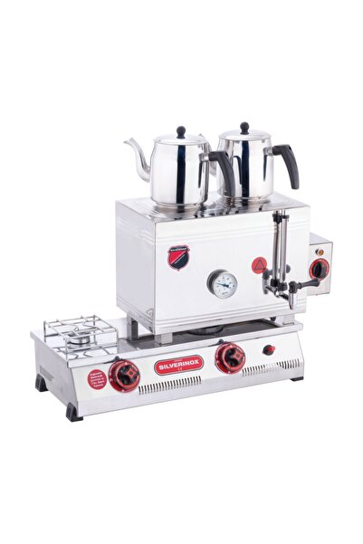 Işıkgaz Silverinox 30 Model Ekonomik Çay Ocağı, Çift Taban, 2 Demlikli, 23 L,...