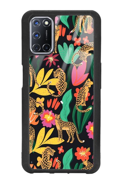 Spoyi Oppo A52 - A72 Glossy Phone Case with Floral Cats Design