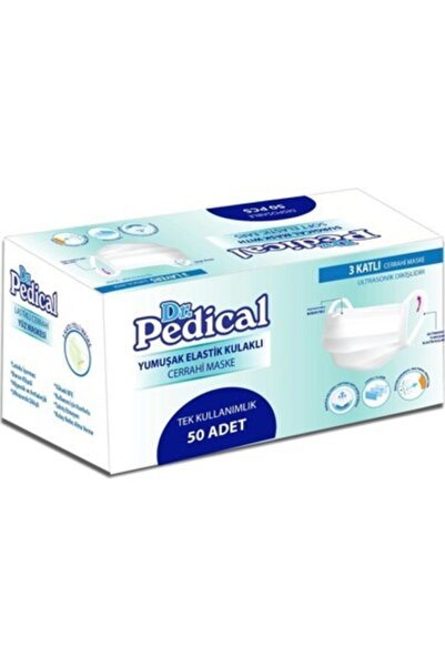 Dr.Pedical Dr. Pedical Burun Telli Ulturasonik 3 Katlı 50 Li Cerrahi Maske