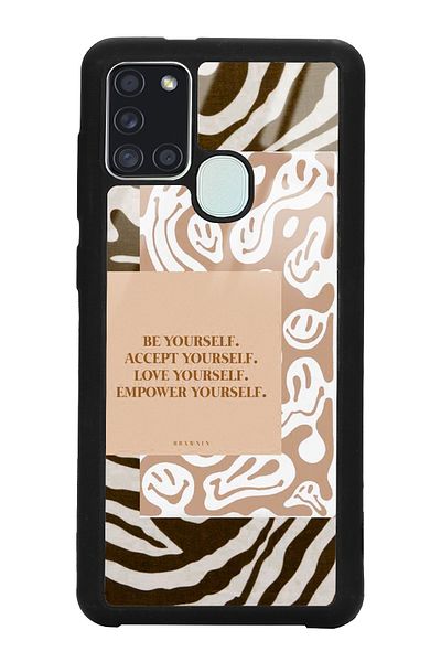 Spoyi حافظة هاتف سامسونج A21s Emoji Zebra Design لامعة