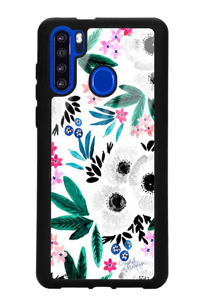 Spoyi Reeder P13 Blue Max White Flower Design Glossy Phone Case