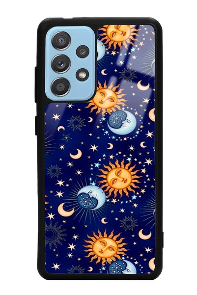 Spoyi حافظة هاتف لامعة بتصميم بيجامة سامسونج A52 Moon Sun