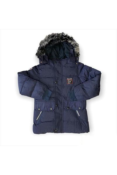 Pink Hippo Kids Furry Hooded Fleece Inside Pocket Detailed Coat